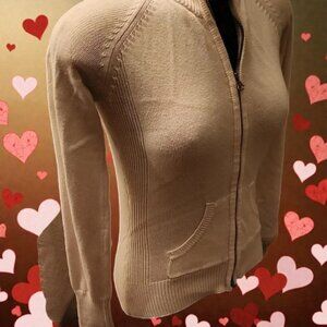 Cream Zip-Up Sweater